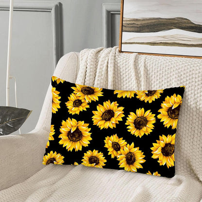 Satin Pillowcase for Hair and Skin,Abstract Yellow Sunflowers Silk Pillowcase with Hidden Zipper Soft Breathable Smooth Cooling Pillow Cover 1 Pack Queen Size for Bedroom Sofa 20”x30”