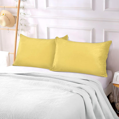 Lemon Yellow Zipper Pillowcase Soft Body Pillow Cover with Zipper Standard Size Pillow Case for Body Pillow Small Pillow Long Pillow 20x26in