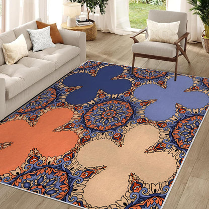 3×5ft Modern Geometric Area Rug - Non Slip Low Pile Polyester Rug for Living Room,Bedroom,Office Simple,Machine Washable Geometric Design Carpet Light Yellow