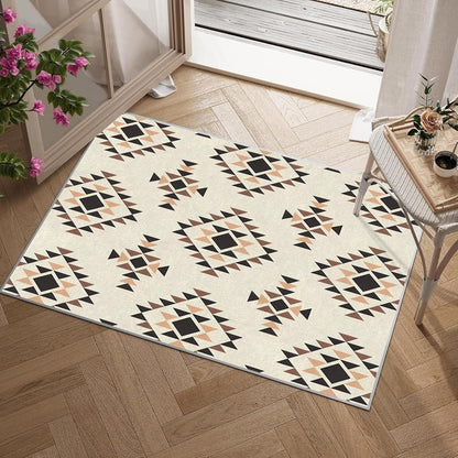 3x4ft Minimalism Area Rug – Premium Low Pile Non-Slip Carpet for Living Room, Bedroom & Office – Abstract Geometry,Washable Contemporary Home Decor Rug Yellow