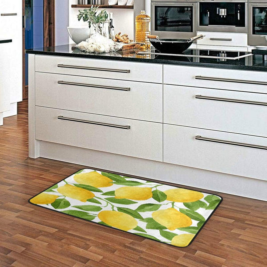 Kitchen Rugs Lemon Yellow Tree Design Non-Slip Soft Kitchen Mats Bath Rug Runner Doormats Carpet for Home Decor, 39" X 20"