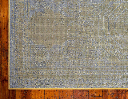 Bromley Collection Area Rug - Wells (4' 1" x 6' 1" Rectangle, Yellow/ Ivory)