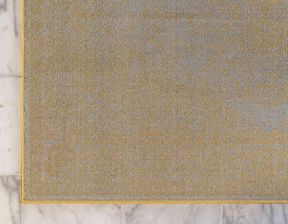 Bromley Collection Area Rug - Midnight (5' 1" x 8' Rectangle Yellow/Ivory)