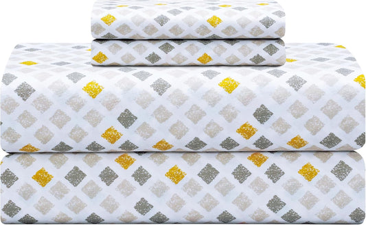 Feather & Stitch 100% Cotton Percale 300 Thread Count Full 4 Pc Sheet Set