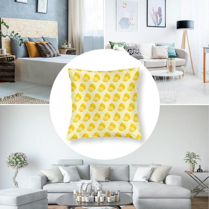 Yellow Sweet Lemon Satin Square Throw Pillow Covers Summer Lemon Throw Pillow Cover Square Hidden Zipper 16"x16" Outdoor Pillow Covers Home Decor Throw Pillows Cover Cooling Pillow case