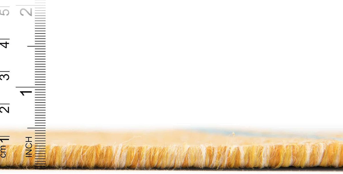 Outdoor Collection Area Rug - Anguilla (4' 1" x 6' 1" Rectangle, Yellow and Aqua/Light Blue)