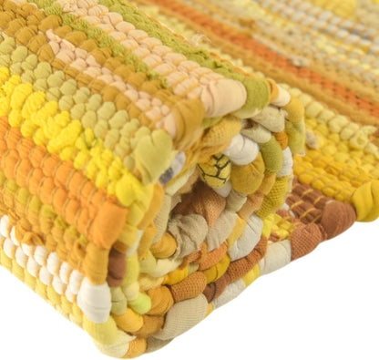 Chindi Cotton Collection Rug – 2' x 3' Yellow Flatweave Rug Perfect for Living Rooms, Large Dining Rooms, Open Floorplans