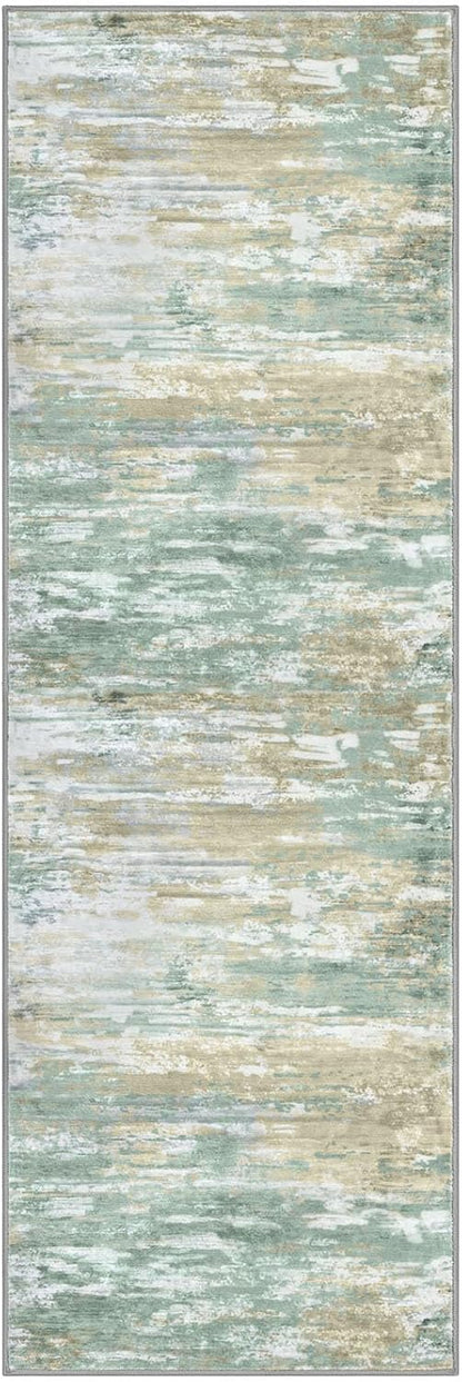 Modern Runners for Hallways 2x6 Washable Rug Light Green Yellow