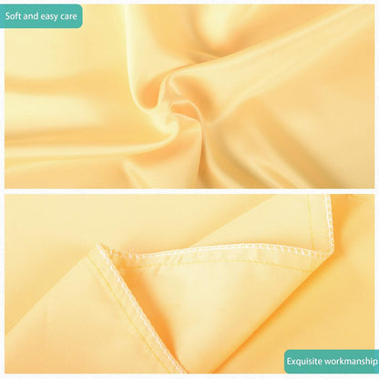 2 Pack Zippered Satin Queen Pillowcases, Yellow