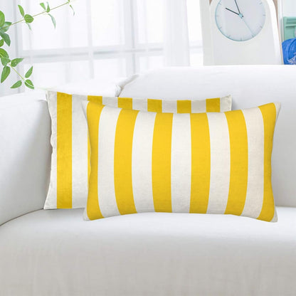 Lemon Yellow Stripes Standard Pillowcases Sets of 2, Ultra Soft Microfiber Plush Pillow Cases 20"X30" Comfort Decorative Throw Pillow Cover with Hidden Zipper for Bedroom, Sofa, Couch