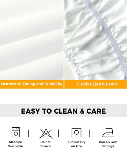 Yellow Lemon Bed Skirt Queen Size 16 Inch Drop, Adjustable Elastic Wrap Around Bed Skirts Easy Fitting Dust Ruffle Bedskirt Bed Frame Cover Blue Flower Botanical Blossom Motif Spring