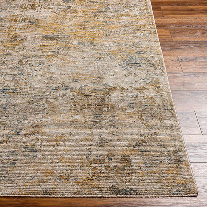 Turing Living Room, Bedroom Area Rug - Abstract Distressed Faded Overdyed - Contemporary Modern Transitional Boho - Tan, Light Sage, Sage, Beige, Yellow - 5' x 7'5"