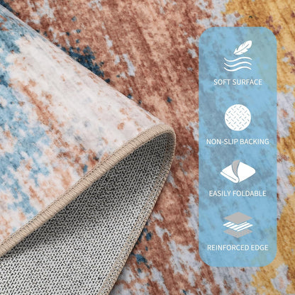 Abstract Area Rugs 5x7 Ultra-Soft Modern Indoor Carpet Yellow