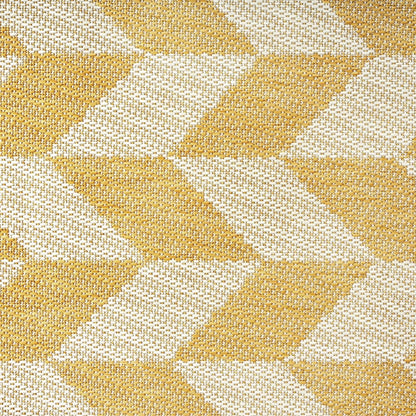 New York Patio Country Calla Contemporary Herringbone Indoor/Outdoor Area Rug, Yellow/Cream, 6'6"x9'2"