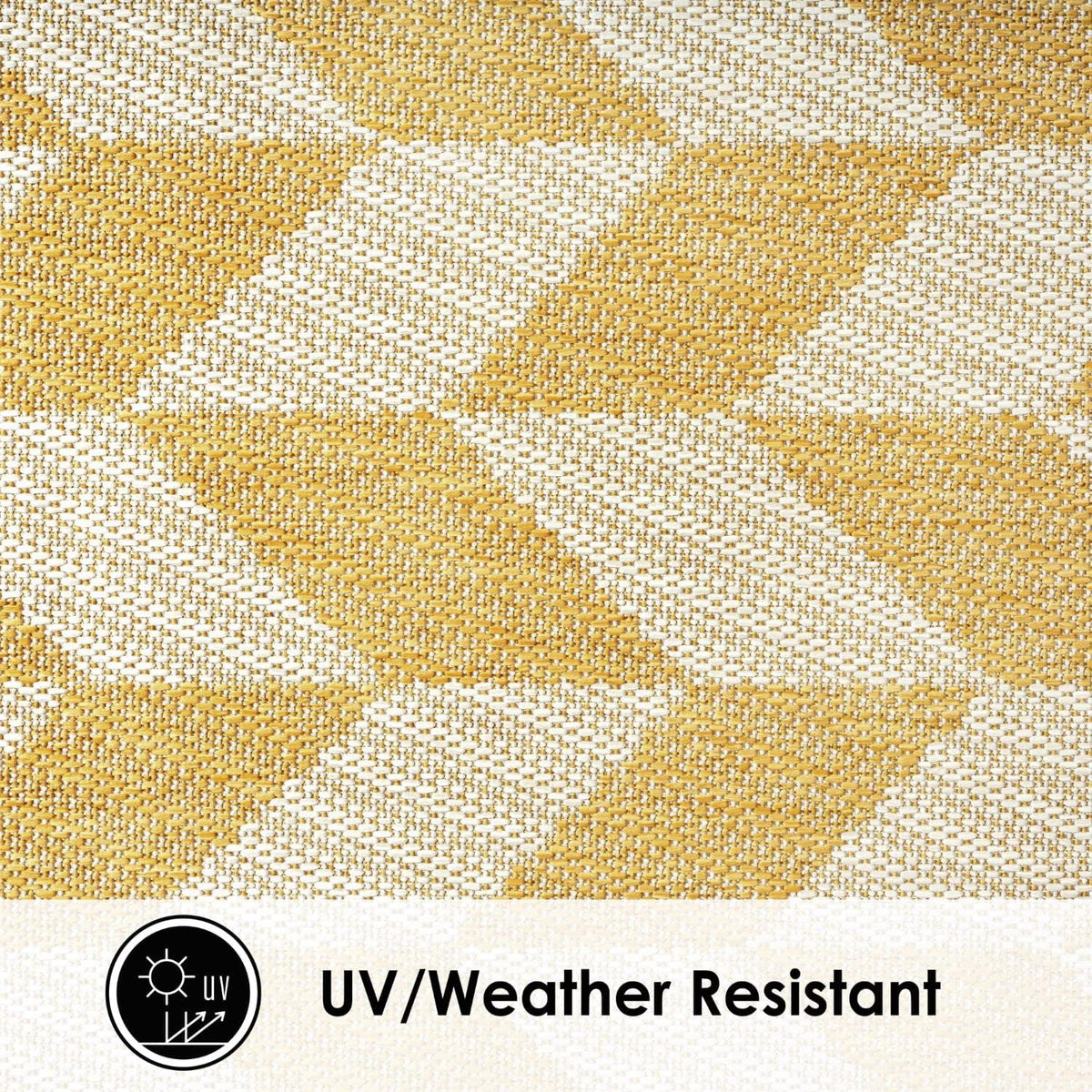 New York Patio Country Calla Contemporary Herringbone Indoor/Outdoor Area Rug, Yellow/Cream, 6'6"x9'2"