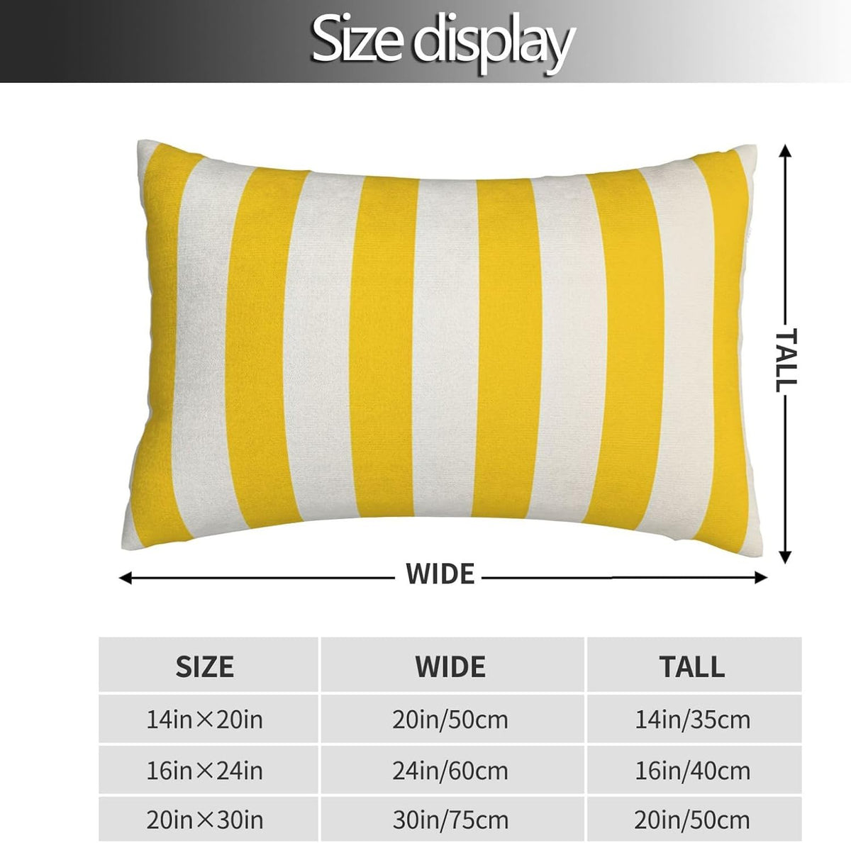 Lemon Yellow Stripes Standard Pillowcases Sets of 2, Ultra Soft Microfiber Plush Pillow Cases 16"X24" Comfort Decorative Throw Pillow Cover with Hidden Zipper for Bedroom, Sofa, Couch