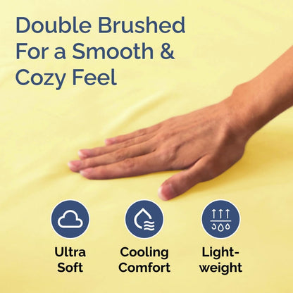 Full Fitted Sheet - Single Fitted Sheet Only - 8-16" Deep Pockets - Yellow