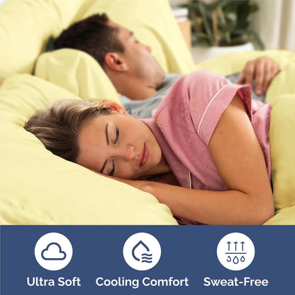 King 6 Piece Bed Sheet Set - Comfy, Breathable & Cooling Sheets - Yellow