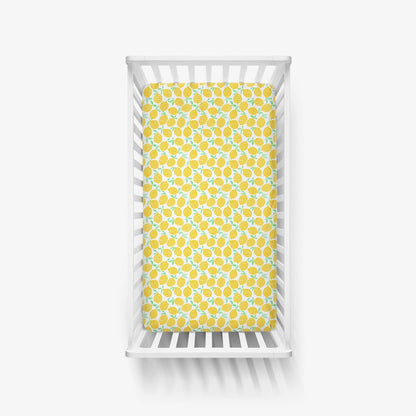 Mini Crib Sheet for Toddler Bed, Lemon