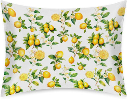 Lemon Satin Pillowcase for Hair and Skin Soft Silk Pillow Case Slip
