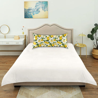 Satin Pillowcase 1 Pack Pillow Case with Envelope Closure King Size Pillow Cover 40 x 20 Inch Soft Breathable Yellow Lemon Flowers