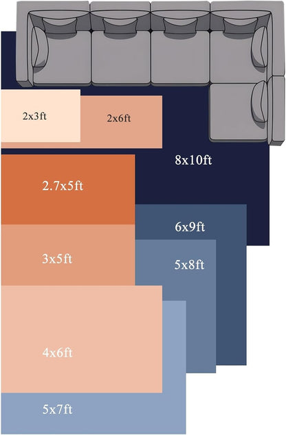 Rectangle Rug 2x3Ft,Winter Christmas Snowflake Soft Non-Slip Washable Felt Carpet Pad,Red Gray Yellow Snow Polka Dot Area Rugs for Living Room Bedroom Kids Room