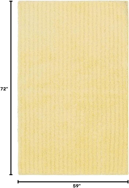 Sheridan Rubber Ducky Yellow 3 Piece Set (21" X 34" Rug, Lid, Contour) Plush Strip Machine Washable Nylon Bath Rug