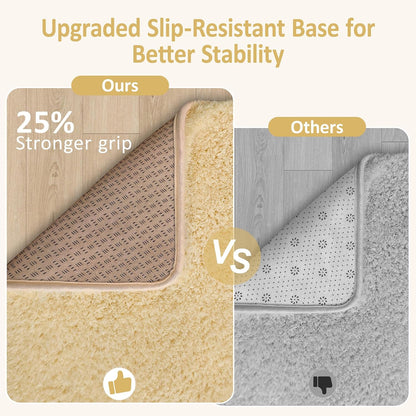 Soft Runner Rugs for Bedroom Shag Runner 2x6 Ft, Light Yellow