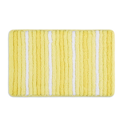 Striped Bathroom Rug Mat, Super Soft Extra Absorbent Shag Bath Mat Rug, Perfect Plush Carpet Mat for Shower and Bathroom, Machine Washable, Non Slip, 27”x48” Yellow